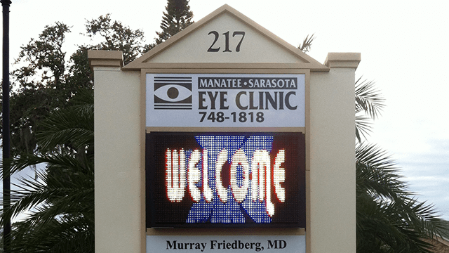 LED message board on monument sign